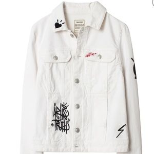 Zadig & Voltaire denim graffiti jacket